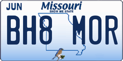 MO license plate BH8M0R