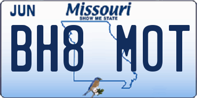 MO license plate BH8M0T