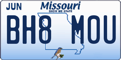 MO license plate BH8M0U