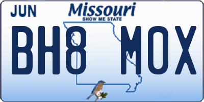 MO license plate BH8M0X