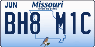 MO license plate BH8M1C