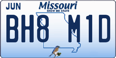 MO license plate BH8M1D