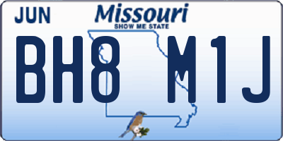 MO license plate BH8M1J
