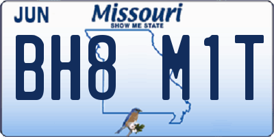 MO license plate BH8M1T