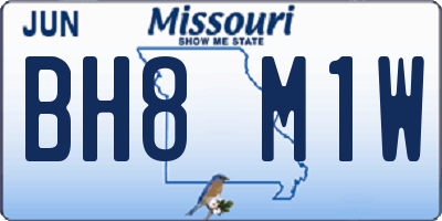 MO license plate BH8M1W