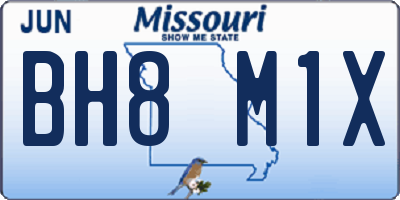 MO license plate BH8M1X