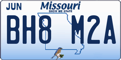 MO license plate BH8M2A