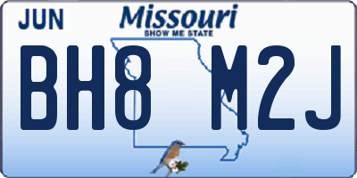 MO license plate BH8M2J