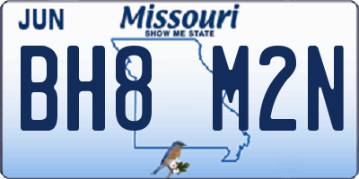 MO license plate BH8M2N