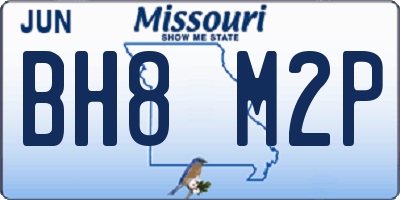 MO license plate BH8M2P