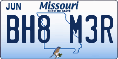 MO license plate BH8M3R
