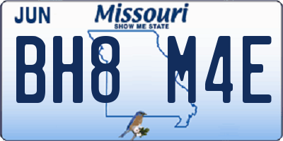MO license plate BH8M4E