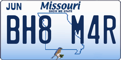 MO license plate BH8M4R