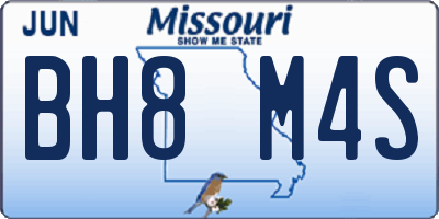 MO license plate BH8M4S
