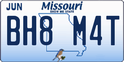 MO license plate BH8M4T