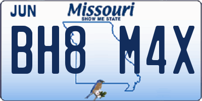 MO license plate BH8M4X
