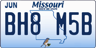 MO license plate BH8M5B