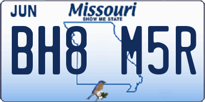 MO license plate BH8M5R