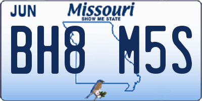 MO license plate BH8M5S