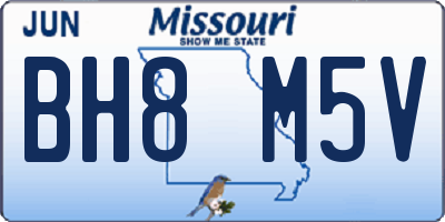 MO license plate BH8M5V