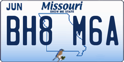 MO license plate BH8M6A