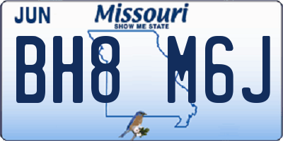 MO license plate BH8M6J