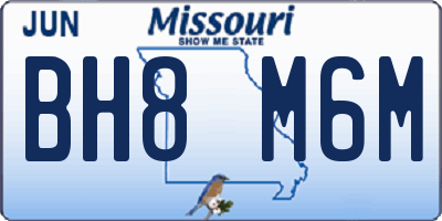 MO license plate BH8M6M