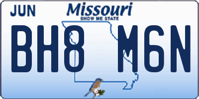 MO license plate BH8M6N
