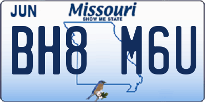 MO license plate BH8M6U