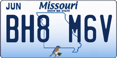 MO license plate BH8M6V
