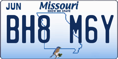 MO license plate BH8M6Y