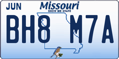 MO license plate BH8M7A