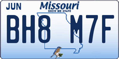 MO license plate BH8M7F