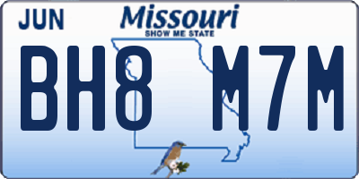 MO license plate BH8M7M