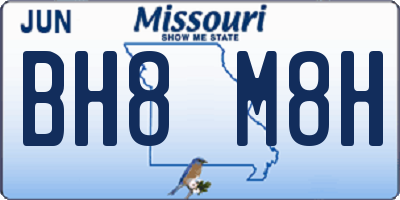 MO license plate BH8M8H