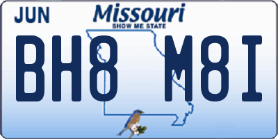 MO license plate BH8M8I