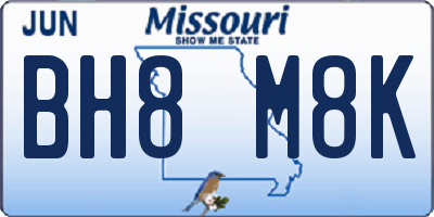 MO license plate BH8M8K