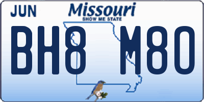 MO license plate BH8M8O