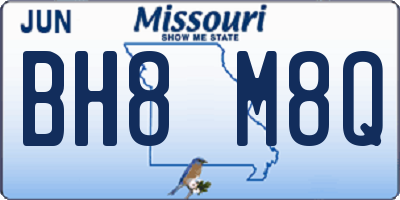 MO license plate BH8M8Q