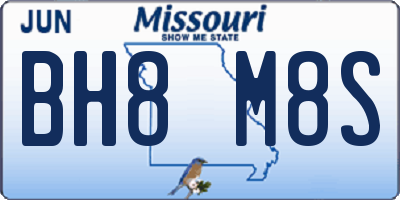 MO license plate BH8M8S