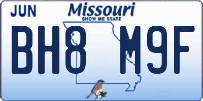 MO license plate BH8M9F