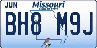 MO license plate BH8M9J