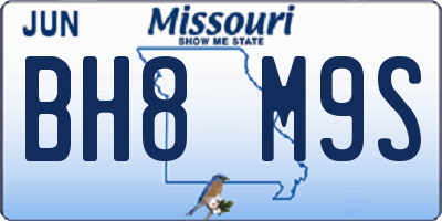 MO license plate BH8M9S