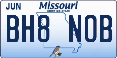 MO license plate BH8N0B
