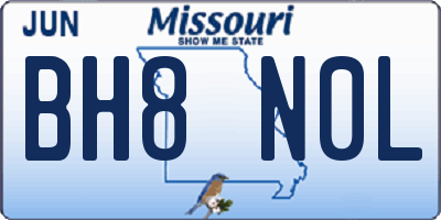 MO license plate BH8N0L