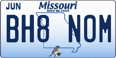 MO license plate BH8N0M