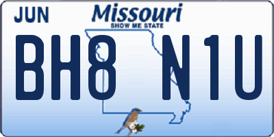MO license plate BH8N1U
