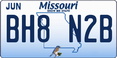 MO license plate BH8N2B