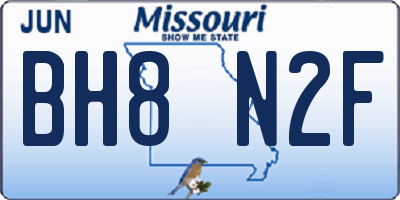 MO license plate BH8N2F