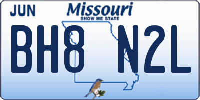 MO license plate BH8N2L